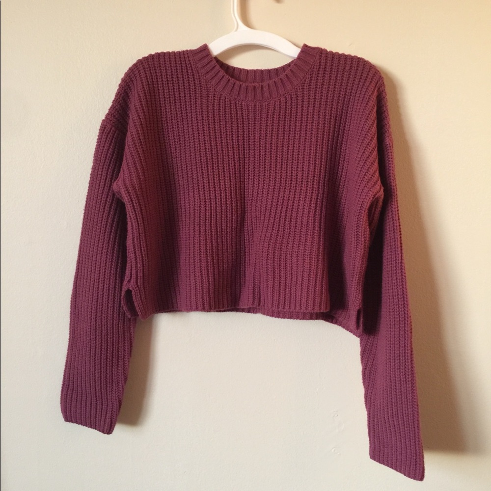 Forever 21 mauve cropped sweater